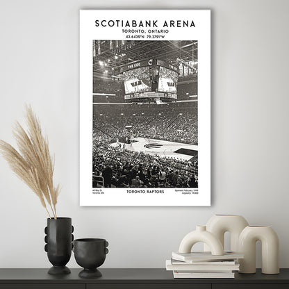 Scotiabank Arena Stadium Black And White, Toronto Basketball Stadium Wall Art Print, Canvas Prints Wall Art, Man Cave Decor