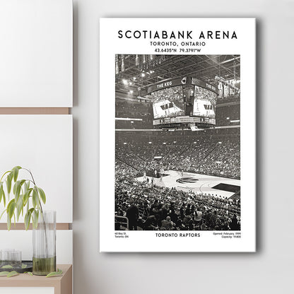 Scotiabank Arena Stadium Black And White, Toronto Basketball Stadium Wall Art Print, Canvas Prints Wall Art, Man Cave Decor