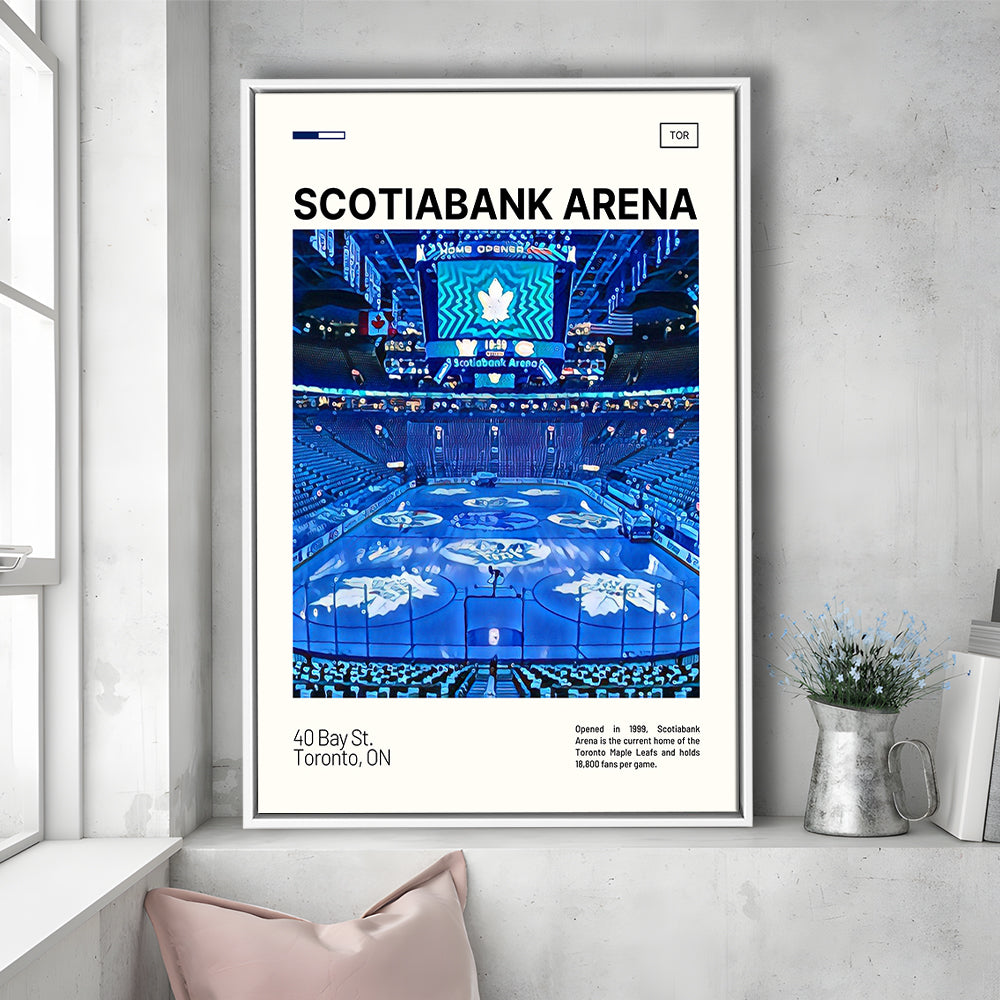 Scotiabank Arena Print, Toronto Maple Leafs Stadium Canvas Art, Man Cave Gift, Floating Framed Canvas Print Wall Art