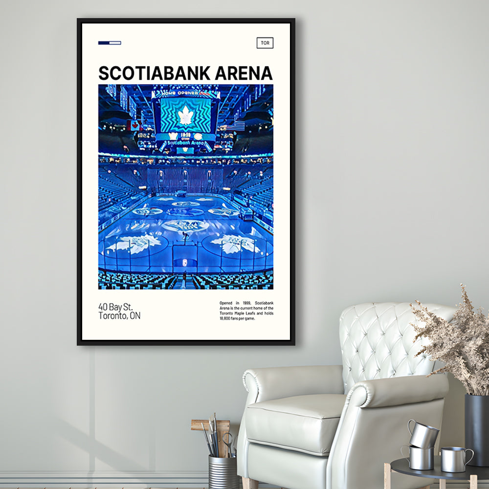 Scotiabank Arena Print, Toronto Maple Leafs Stadium Canvas Art, Man Cave Gift, Floating Framed Canvas Print Wall Art