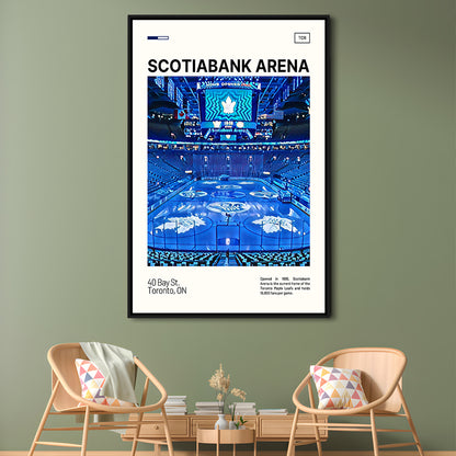 Scotiabank Arena Print, Toronto Maple Leafs Stadium Canvas Art, Man Cave Gift, Floating Framed Canvas Print Wall Art