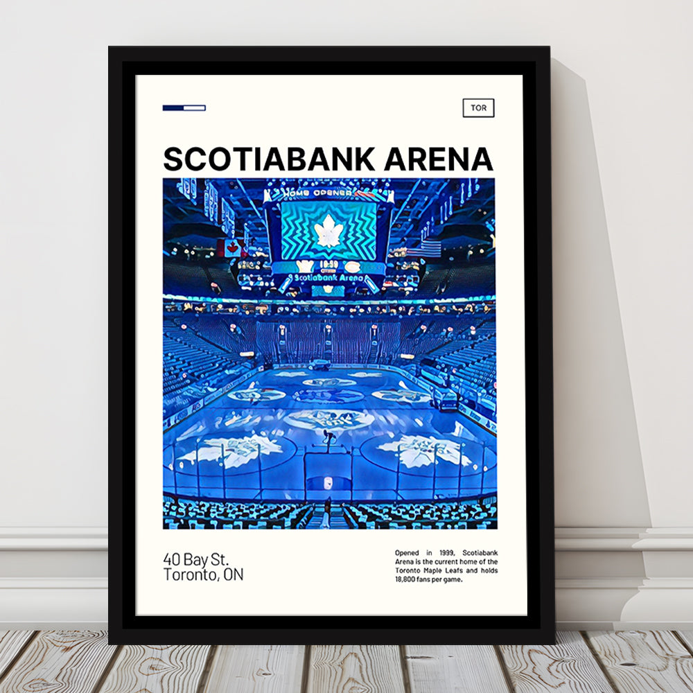 Scotiabank Arena Print, Toronto Maple Leafs Stadium Canvas Art, Man Cave Gift, Floating Framed Canvas Print Wall Art