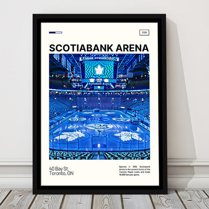 Scotiabank Arena Print, Toronto Maple Leafs Stadium Canvas Art, Man Cave Gift, Floating Framed Canvas Print Wall Art