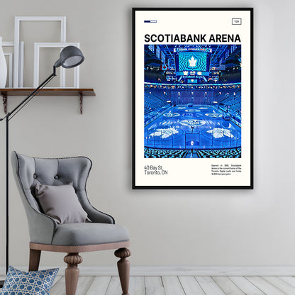 Scotiabank Arena Print, Toronto Maple Leafs Stadium Canvas Art, Man Cave Gift, Floating Framed Canvas Print Wall Art