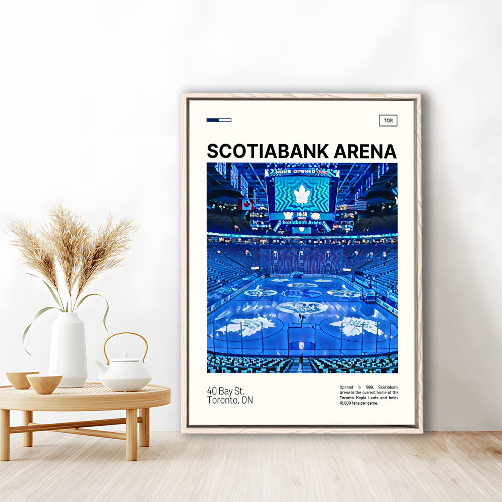 Scotiabank Arena Print, Toronto Maple Leafs Stadium Canvas Art, Man Cave Gift, Floating Framed Canvas Print Wall Art