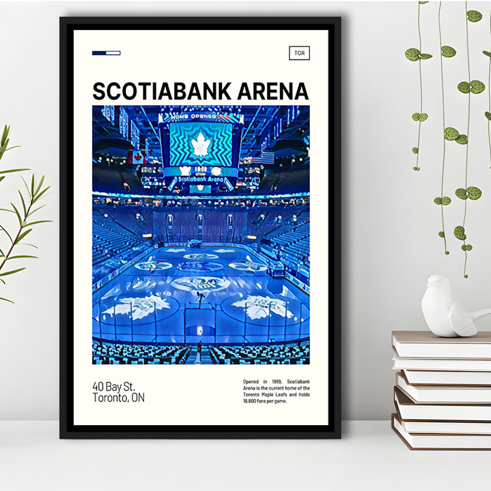 Scotiabank Arena Print, Toronto Maple Leafs Stadium Canvas Art, Man Cave Gift, Floating Framed Canvas Print Wall Art