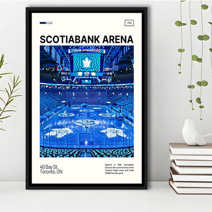 Scotiabank Arena Print, Toronto Maple Leafs Stadium Canvas Art, Man Cave Gift, Floating Framed Canvas Print Wall Art