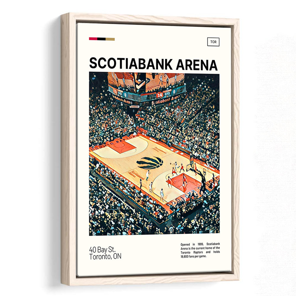 Scotiabank Arena Print, Toronto Raptors Stadium Canvas Art, Man Cave Gift, Floating Framed Canvas Print Wall Art