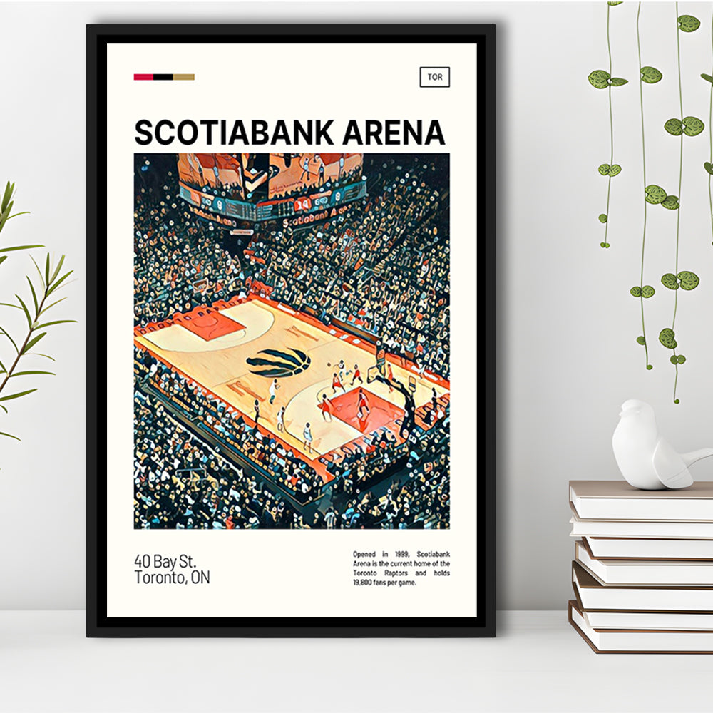 Scotiabank Arena Print, Toronto Raptors Stadium Canvas Art, Man Cave Gift, Floating Framed Canvas Print Wall Art