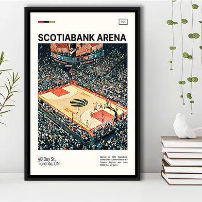Scotiabank Arena Print, Toronto Raptors Stadium Canvas Art, Man Cave Gift, Floating Framed Canvas Print Wall Art