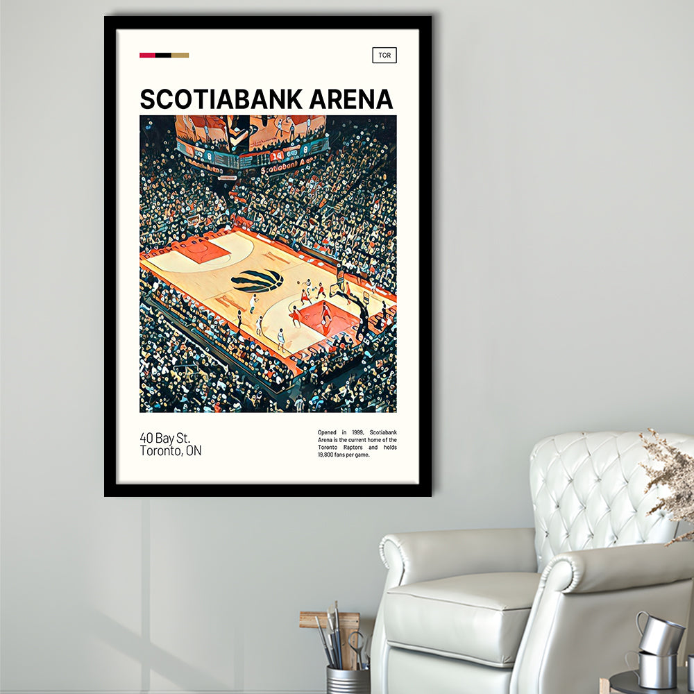 Scotiabank Arena Print, Toronto Raptors Stadium Art, Gifts for him, Sport Art, Framed Art Print Wall Decor