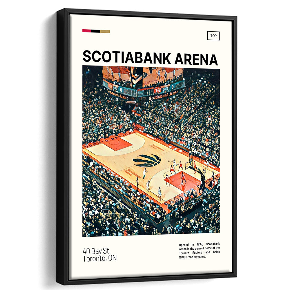 Scotiabank Arena Print, Toronto Raptors Stadium Canvas Art, Man Cave Gift, Floating Framed Canvas Print Wall Art