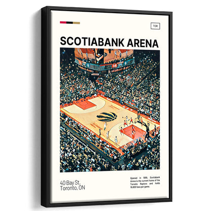 Scotiabank Arena Print, Toronto Raptors Stadium Canvas Art, Man Cave Gift, Floating Framed Canvas Print Wall Art