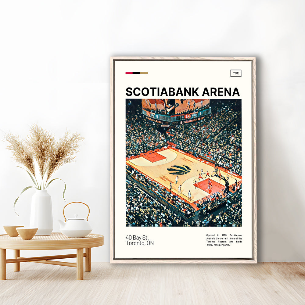 Scotiabank Arena Print, Toronto Raptors Stadium Canvas Art, Man Cave Gift, Floating Framed Canvas Print Wall Art