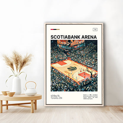 Scotiabank Arena Print, Toronto Raptors Stadium Canvas Art, Man Cave Gift, Floating Framed Canvas Print Wall Art