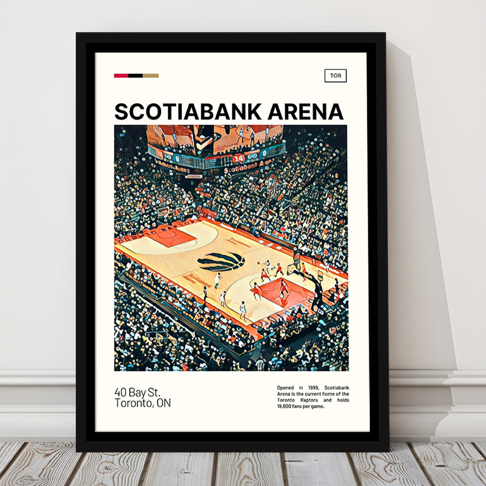 Scotiabank Arena Print, Toronto Raptors Stadium Canvas Art, Man Cave Gift, Floating Framed Canvas Print Wall Art