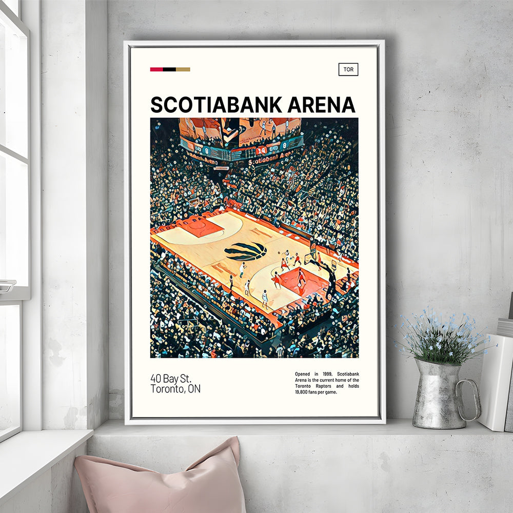 Scotiabank Arena Print, Toronto Raptors Stadium Canvas Art, Man Cave Gift, Floating Framed Canvas Print Wall Art