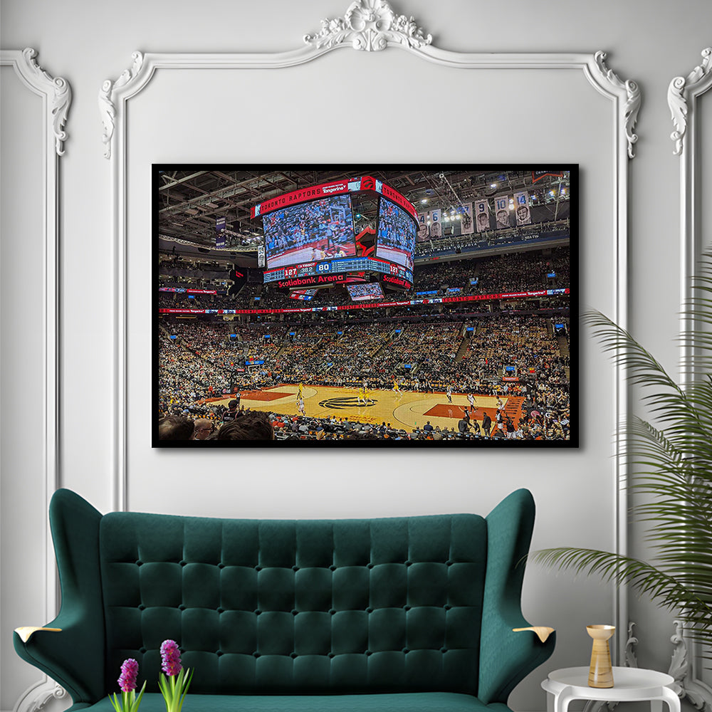 Scotiabank Arena Raptors, Stadium Canvas, Sport Art, Gift for him, Framed Art Print Wall Decor, Picture Framed