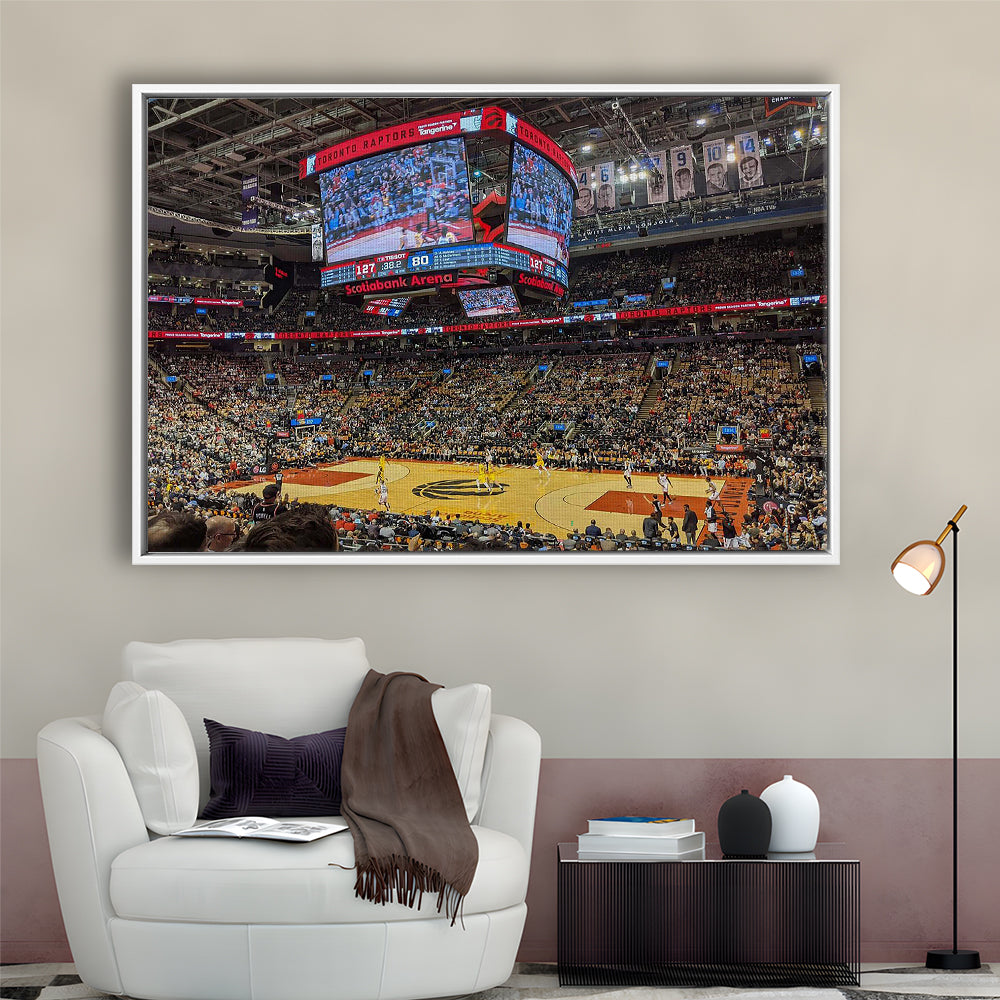 Scotiabank Arena Raptors, Stadium Canvas, Sport Art, Framed Canvas Print Wall Art, Floating Frame