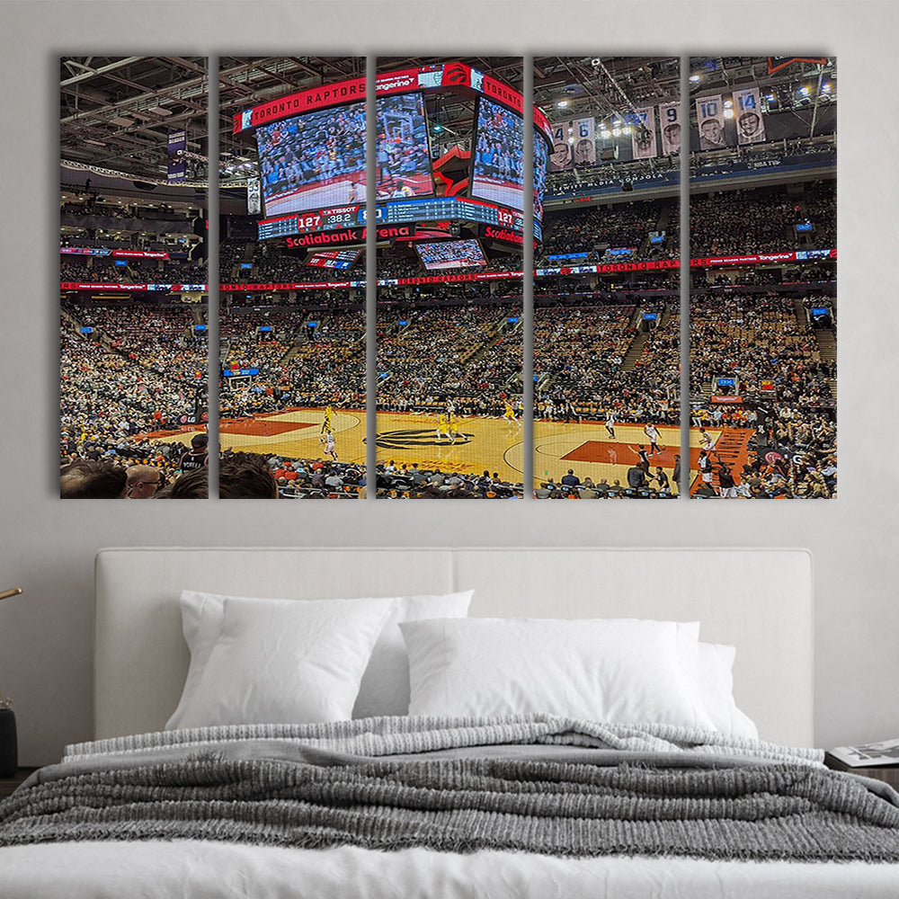 Scotiabank Arena Raptors, Stadium Canvas, Sport Art, 5 Panel B, Extra Large Canvas, Canvas Print Wall Art