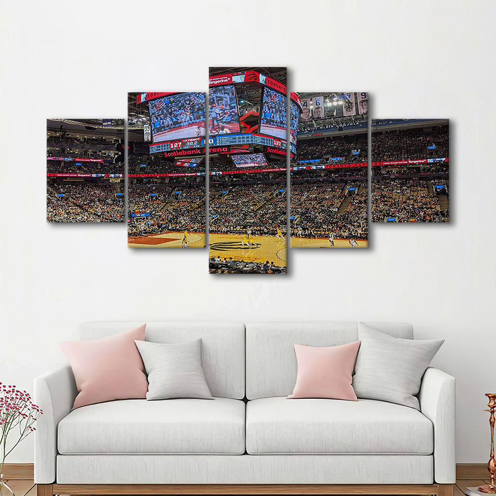 Scotiabank Arena Raptors, Stadium Canvas, Sport Art, Gift for him, 5 Panel, Large Canvas, Canvas Print Wall Art