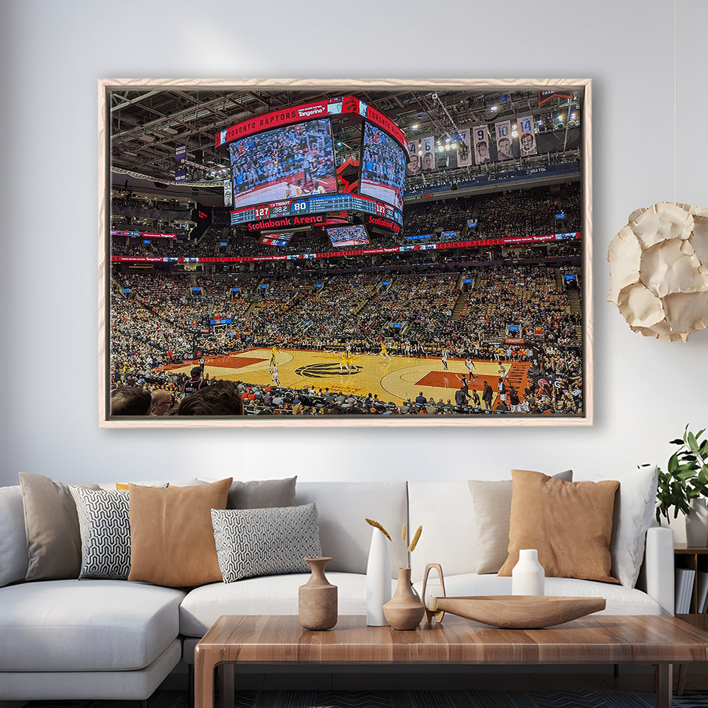 Scotiabank Arena Raptors, Stadium Canvas, Sport Art, Framed Canvas Print Wall Art, Floating Frame