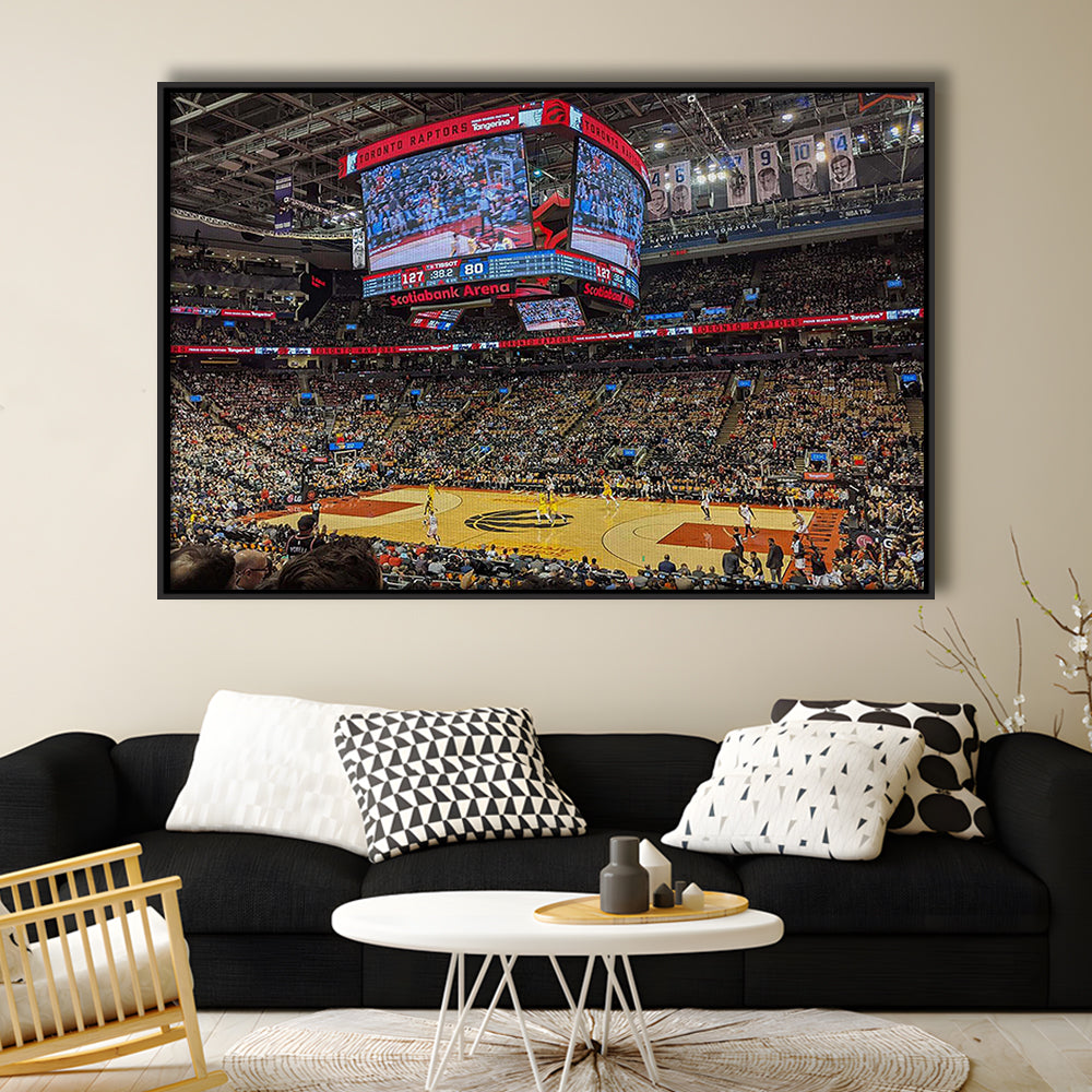 Scotiabank Arena Raptors, Stadium Canvas, Sport Art, Framed Canvas Print Wall Art, Floating Frame