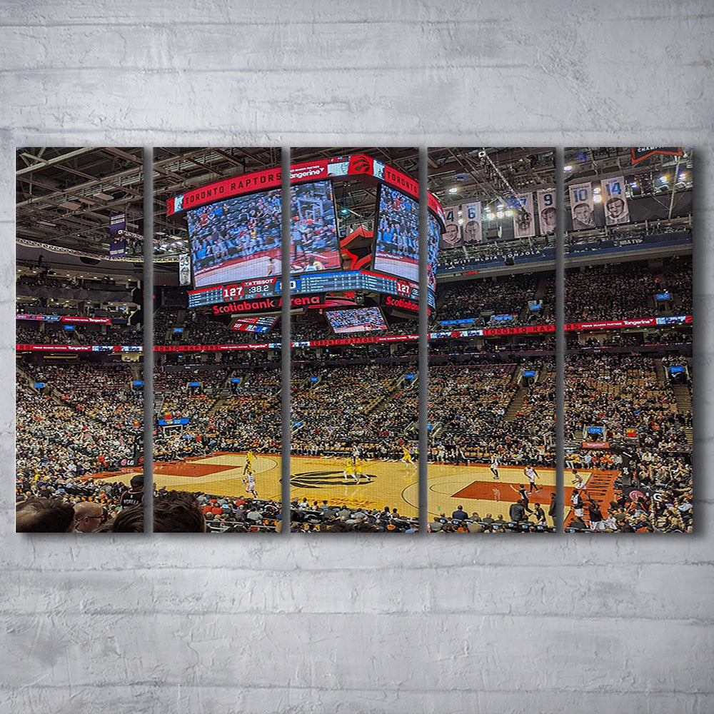 Scotiabank Arena Raptors, Stadium Canvas, Sport Art, 5 Panel B, Extra Large Canvas, Canvas Print Wall Art