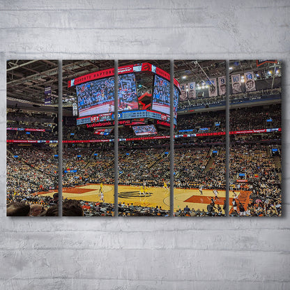 Scotiabank Arena Raptors, Stadium Canvas, Sport Art, 5 Panel B, Extra Large Canvas, Canvas Print Wall Art