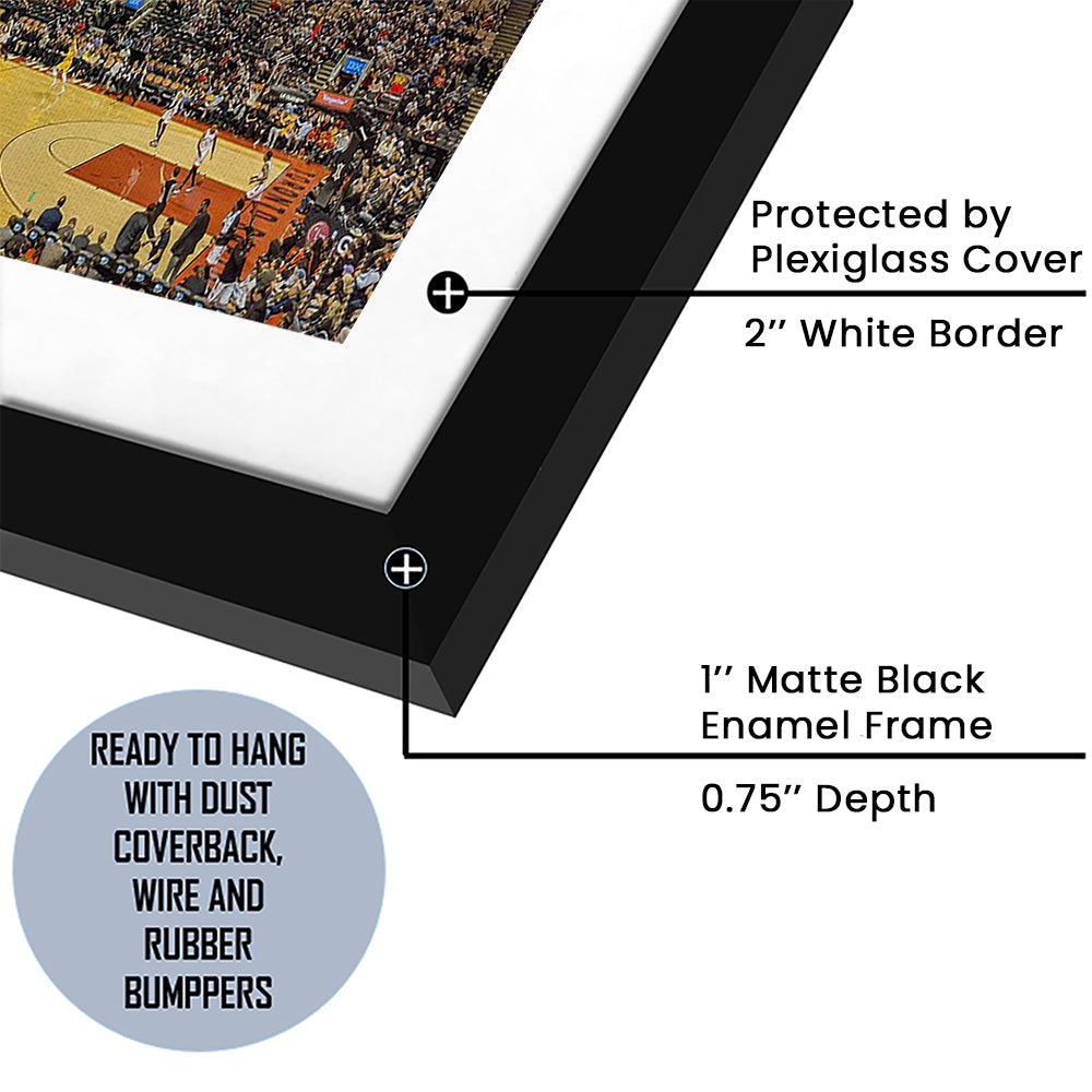 Scotiabank Arena Raptors, Stadium Canvas, Sport Art, Gift for him, White Border Framed Art Print Wall Decor