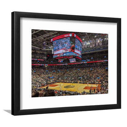 Scotiabank Arena Raptors, Stadium Canvas, Sport Art, Gift for him, White Border Framed Art Print Wall Decor