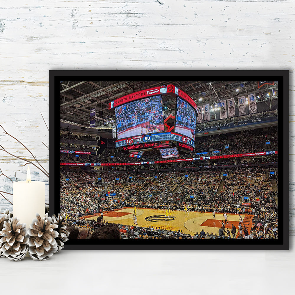 Scotiabank Arena Raptors, Stadium Canvas, Sport Art, Framed Canvas Print Wall Art, Floating Frame