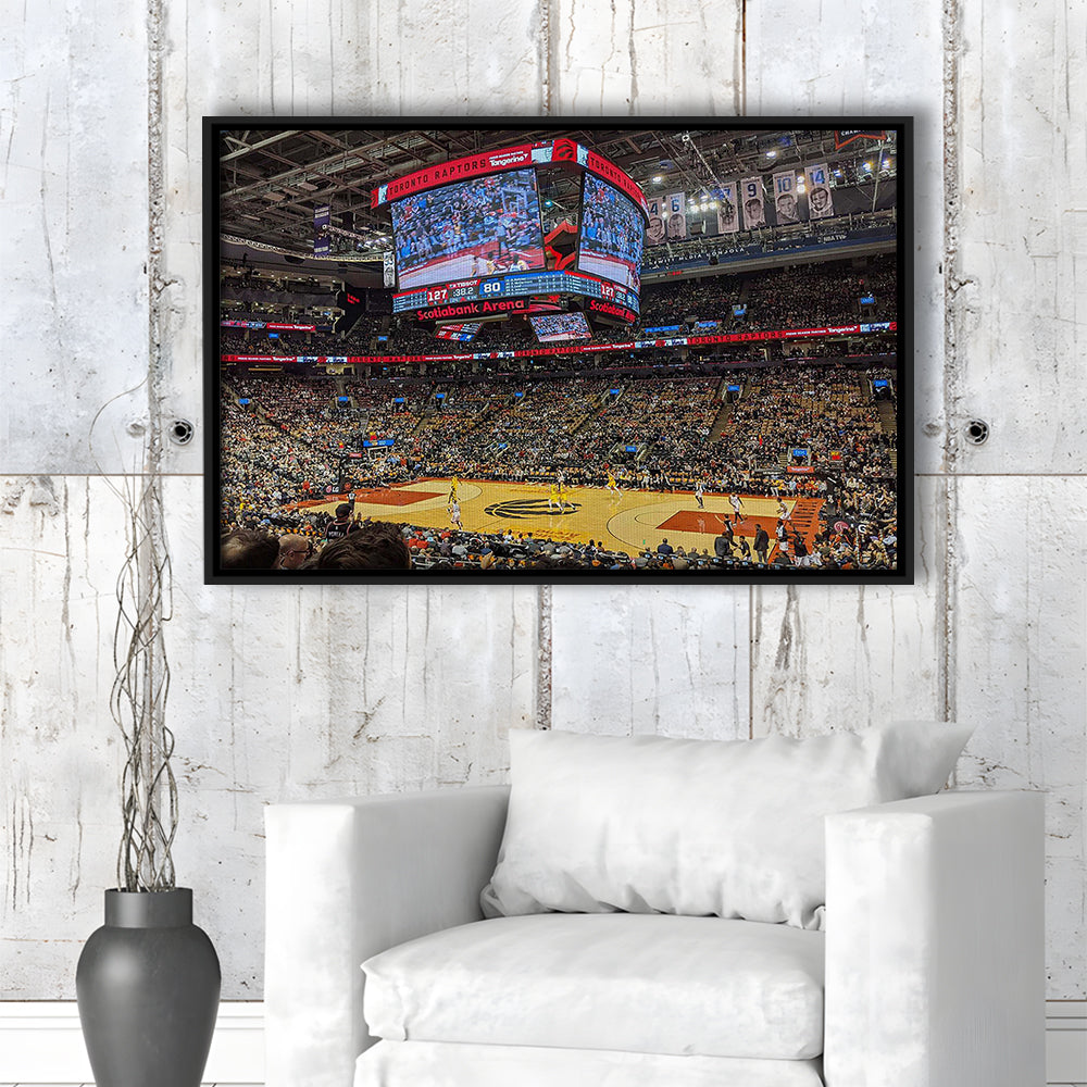 Scotiabank Arena Raptors, Stadium Canvas, Sport Art, Framed Canvas Print Wall Art, Floating Frame