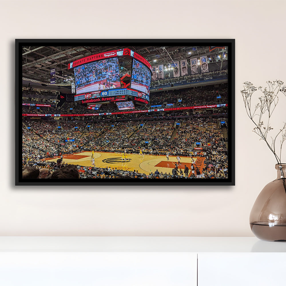 Scotiabank Arena Raptors, Stadium Canvas, Sport Art, Framed Canvas Print Wall Art, Floating Frame