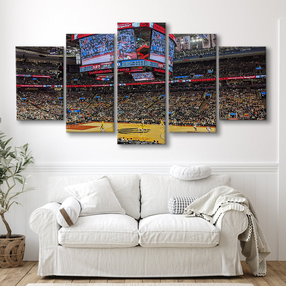 Scotiabank Arena Raptors, Stadium Canvas, Sport Art, Gift for him, 5 Panel, Large Canvas, Canvas Print Wall Art