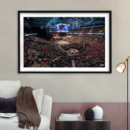 Scotiabank Arena, Stadium Canvas, Sport Art, Gift for him, White Border Framed Art Print Wall Decor