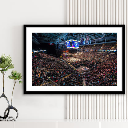 Scotiabank Arena, Stadium Canvas, Sport Art, Gift for him, White Border Framed Art Print Wall Decor