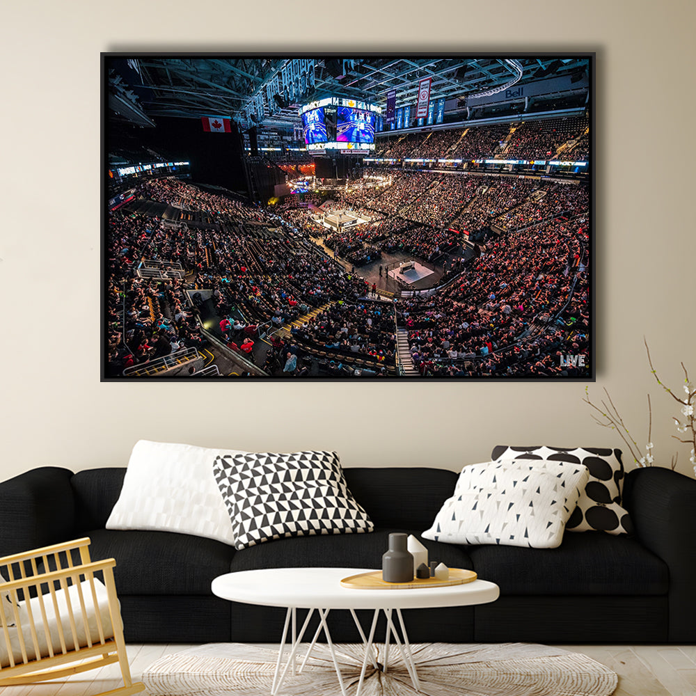 Scotiabank Arena, Stadium Canvas, Sport Art, Framed Canvas Print Wall Art, Floating Frame
