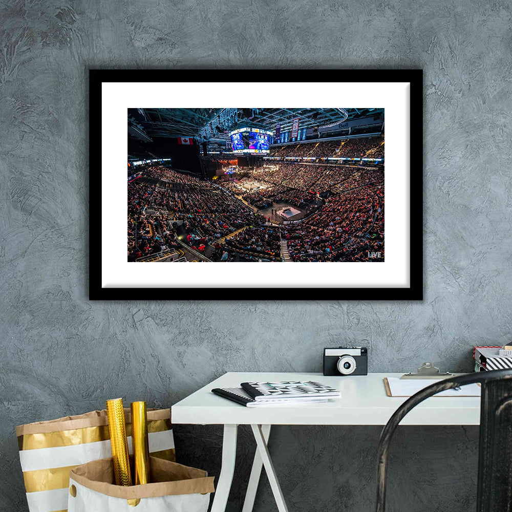 Scotiabank Arena, Stadium Canvas, Sport Art, Gift for him, White Border Framed Art Print Wall Decor