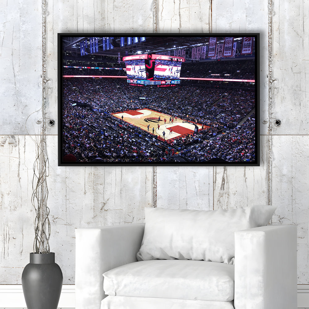 Scotiabank Arena in Toronto, Stadium Canvas, Sport Art, Framed Canvas Print Wall Art, Floating Frame