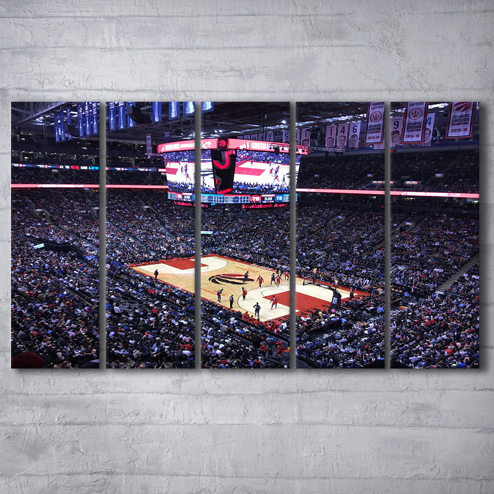 Scotiabank Arena in Toronto, Stadium Canvas, Sport Art, 5 Panel B, Extra Large Canvas, Canvas Print Wall Art