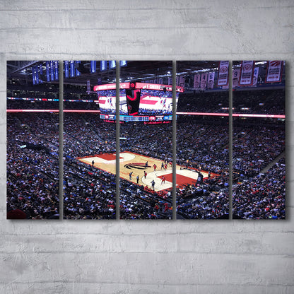 Scotiabank Arena in Toronto, Stadium Canvas, Sport Art, 5 Panel B, Extra Large Canvas, Canvas Print Wall Art