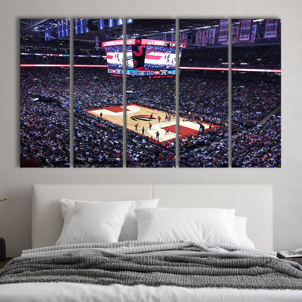 Scotiabank Arena in Toronto, Stadium Canvas, Sport Art, 5 Panel B, Extra Large Canvas, Canvas Print Wall Art