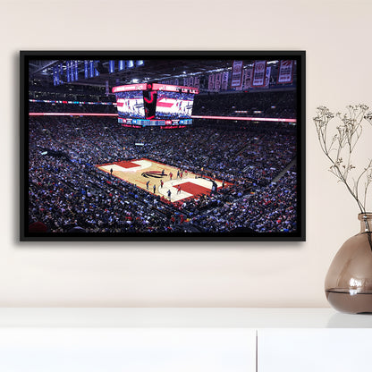 Scotiabank Arena in Toronto, Stadium Canvas, Sport Art, Framed Canvas Print Wall Art, Floating Frame