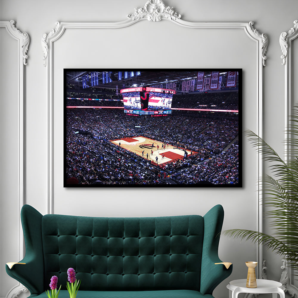 Scotiabank Arena in Toronto, Stadium Canvas, Sport Art, Gift for him, Framed Art Print Wall Decor, Picture Framed