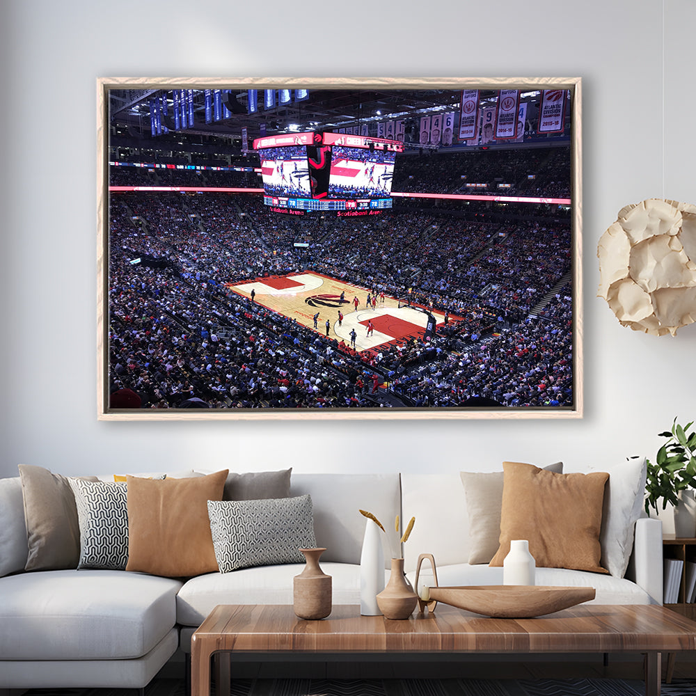 Scotiabank Arena in Toronto, Stadium Canvas, Sport Art, Framed Canvas Print Wall Art, Floating Frame