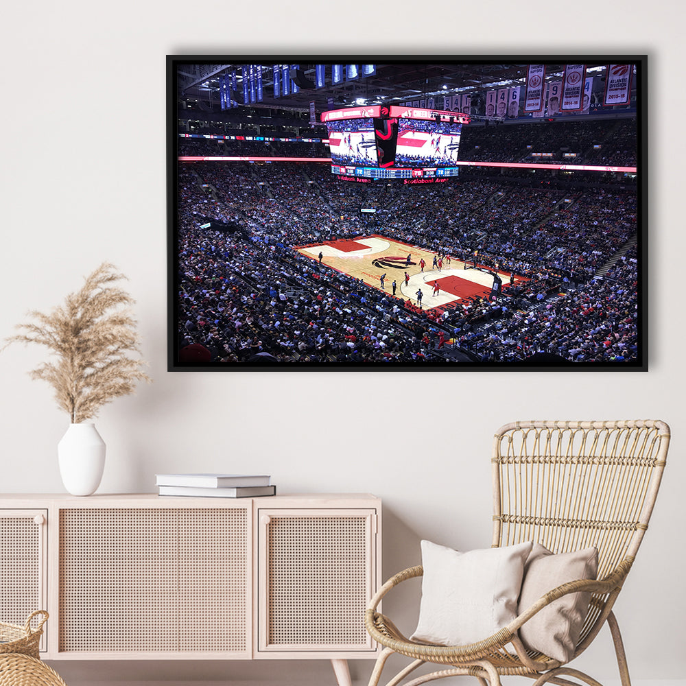 Scotiabank Arena in Toronto, Stadium Canvas, Sport Art, Framed Canvas Print Wall Art, Floating Frame