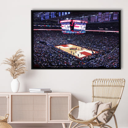 Scotiabank Arena in Toronto, Stadium Canvas, Sport Art, Framed Canvas Print Wall Art, Floating Frame