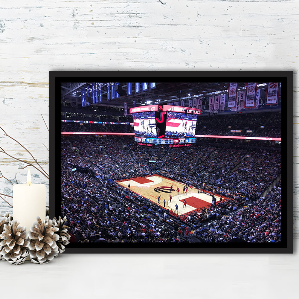 Scotiabank Arena in Toronto, Stadium Canvas, Sport Art, Framed Canvas Print Wall Art, Floating Frame