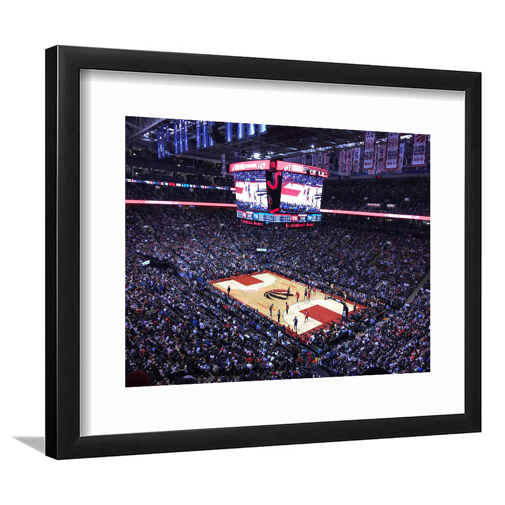 Scotiabank Arena in Toronto, Stadium Canvas, Sport Art, Gift for him, White Border Framed Art Print Wall Decor
